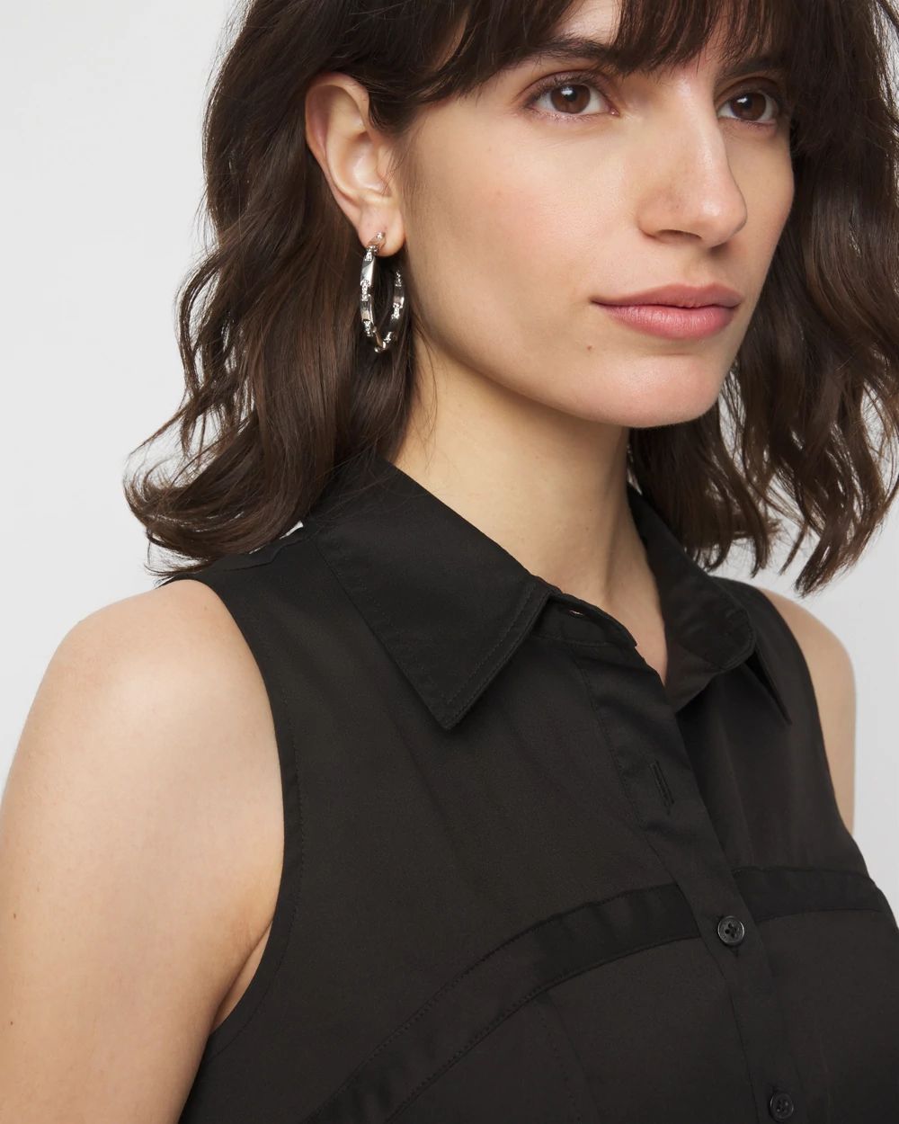 Sleeveless Poplin Corset Shirt | White House Black Market